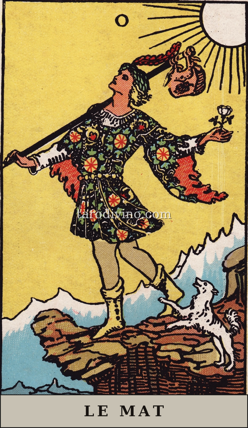 La carte Le Mat du tarot Rider-Waite-Smith