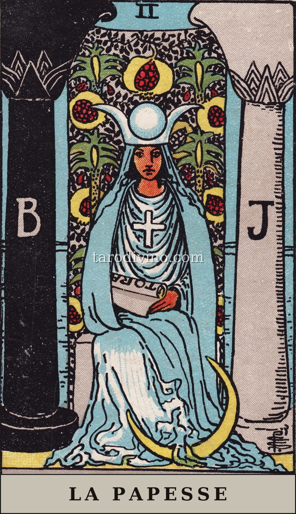 La carte La Papesse du tarot Rider-Waite-Smith