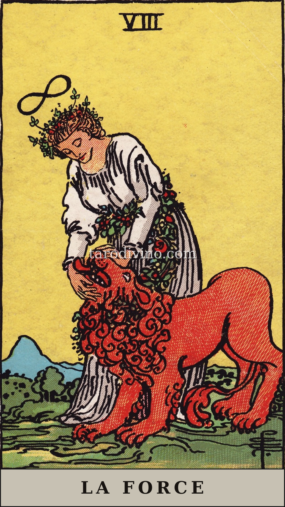 La carte La Force du tarot Rider-Waite-Smith