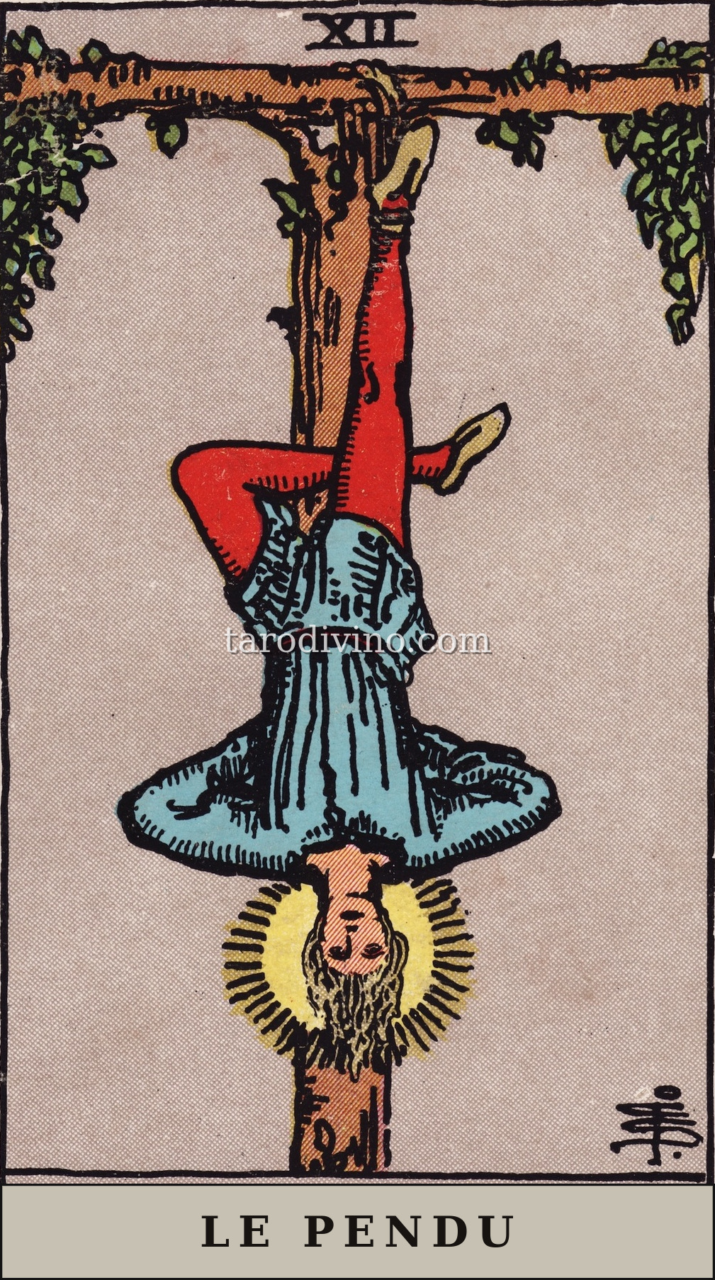La carte Le Pendu du tarot Rider-Waite-Smith