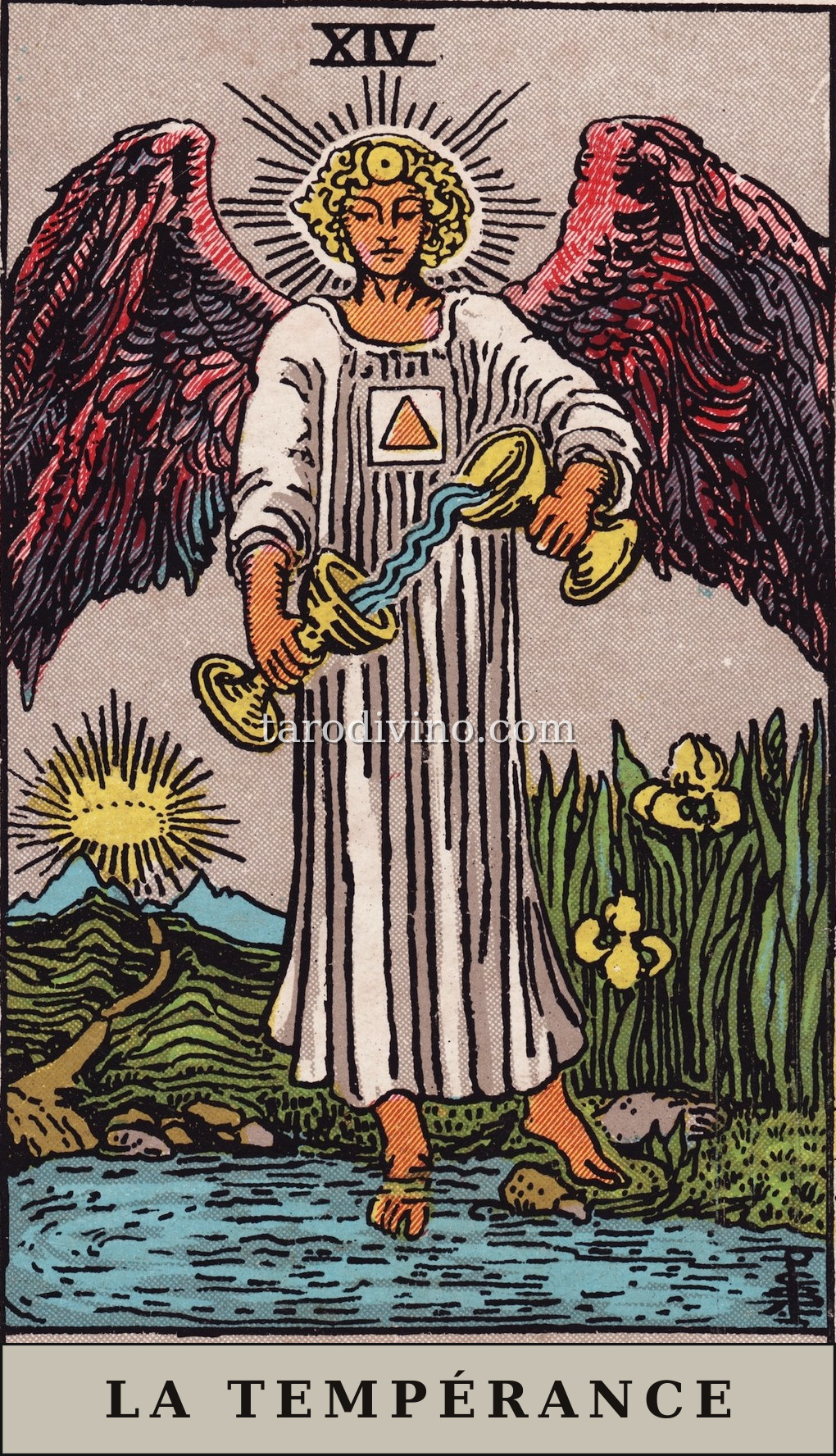 La carte La Tempérance du tarot Rider-Waite-Smith