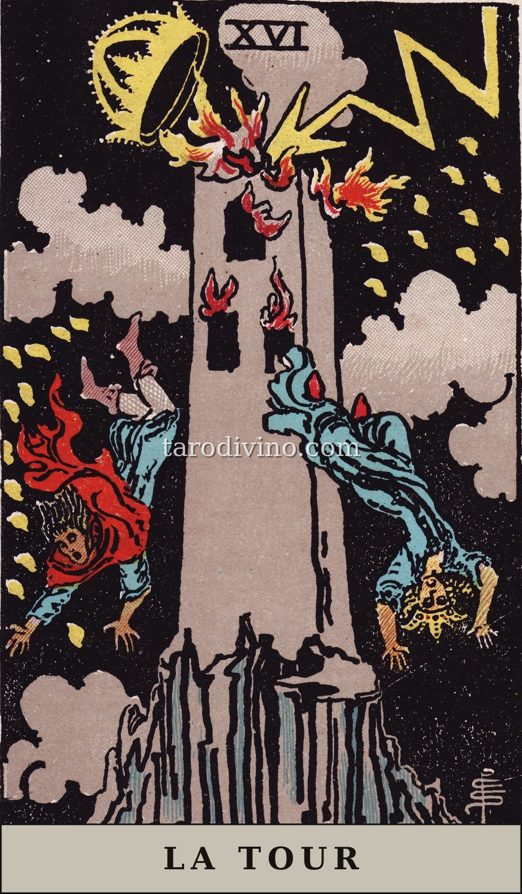 La carte La Tour du tarot Rider-Waite-Smith
