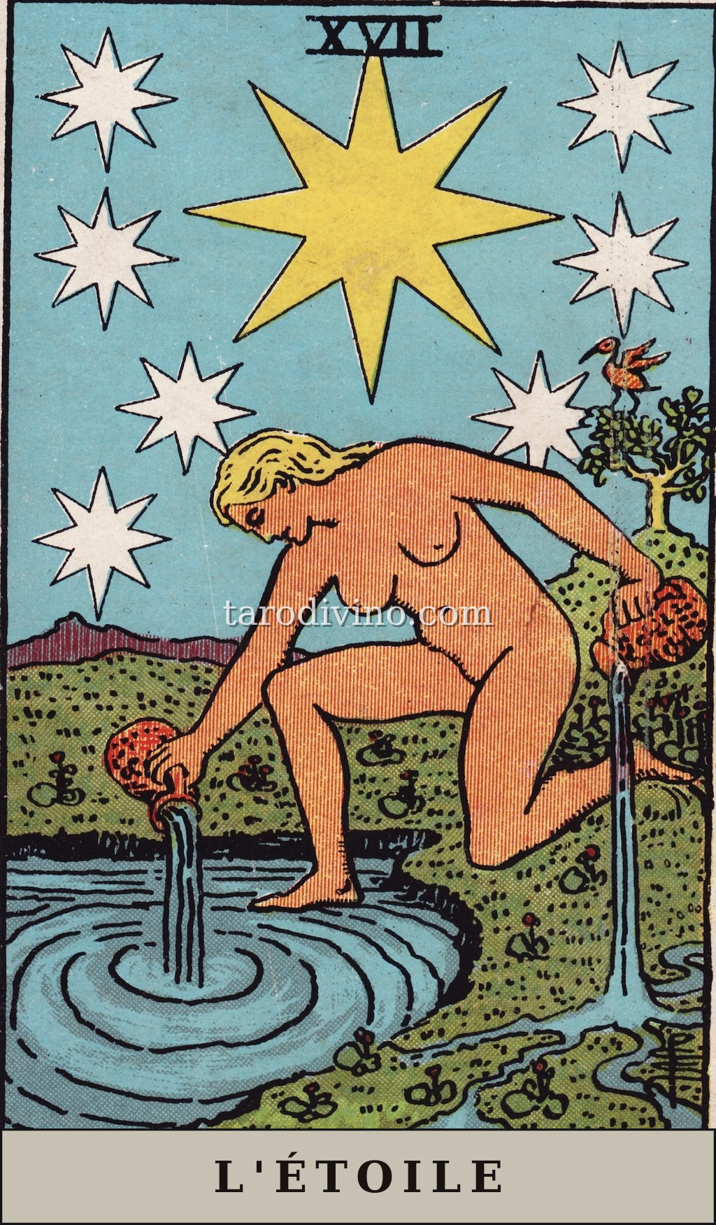 La carte L'Étoile du tarot Rider-Waite-Smith
